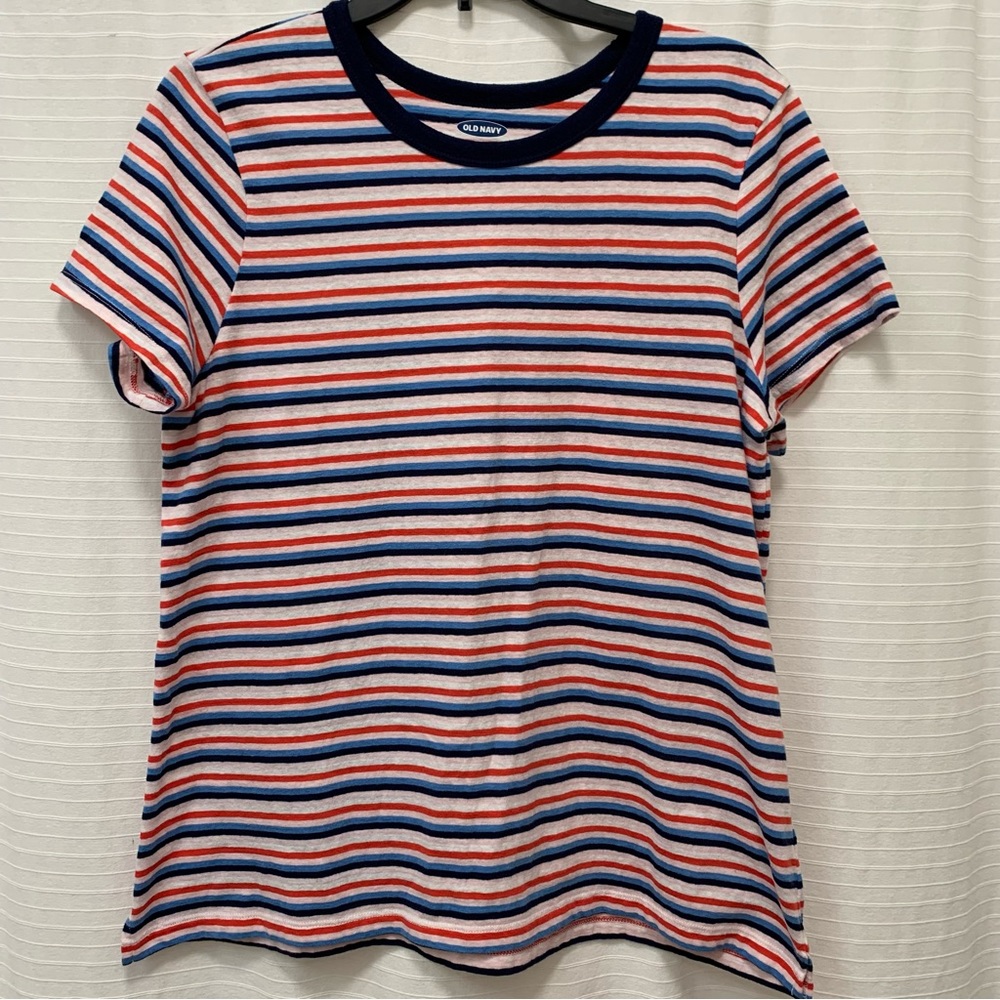 Old Navy striped ringer tee, slim fit size XL